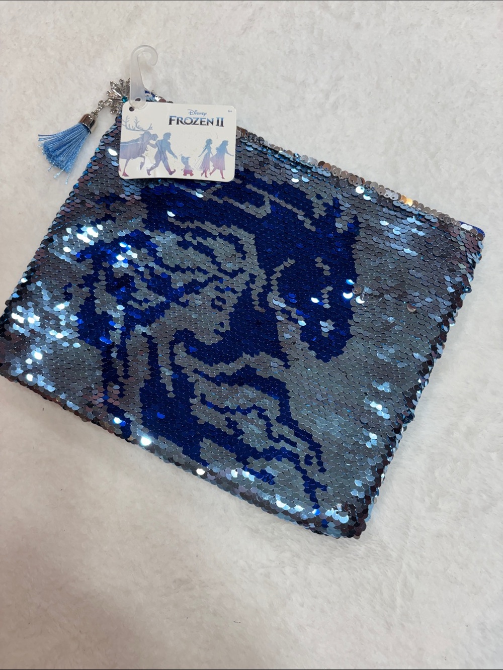Disney Frozen II Reversible Sequin Pouch in Blue and Silver